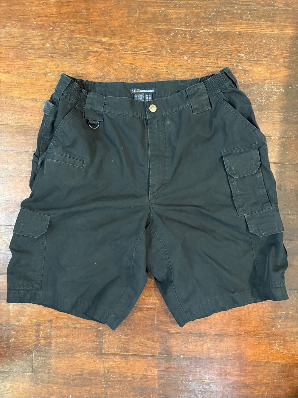 5.11 34” Tactical Cargo Shorts Black Utility Elastic Waist